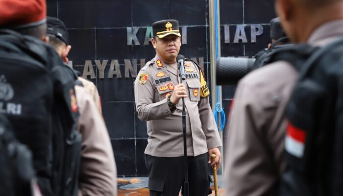 Kapolres Gowa Pimpin Apel Penerimaan BKO Polda Sulsel untuk Pengamanan TPS Pemilu 2024