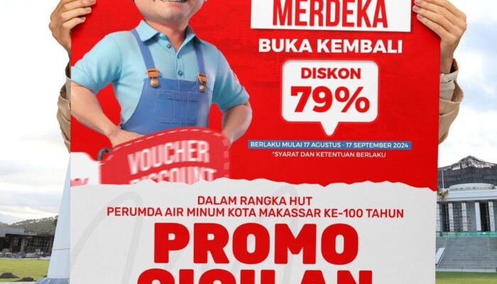 HUT RI ke-79 Tahun, PDAM Makassar Adakan ‘Promo Merdeka’ Khusus Untuk Pemasangan Baru Sebesar 79%