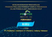 Pelindo Regional 4 Makassar Raih Penghargaan PROPER Biru dari KLHK